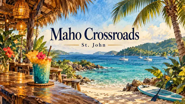 Representative artwork for Maho Crossroads Paddle-In Tiki Bar