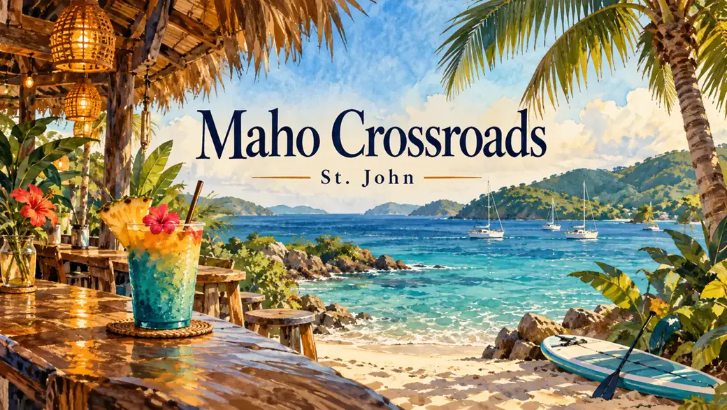 Representative artwork for Maho Crossroads Paddle-In Tiki Bar