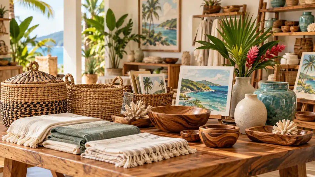 Illustrative local goods shopping artwork
