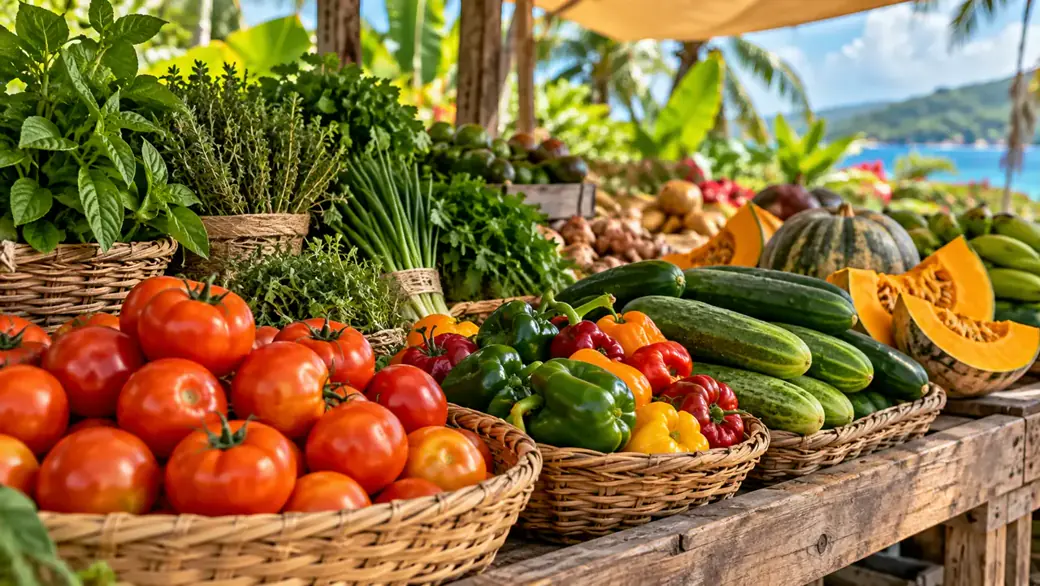 Illustrated WelcomeToVI cover for La Reine Farmers' Market