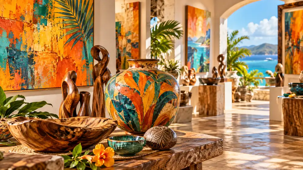 Illustrative art gallery shopping artwork