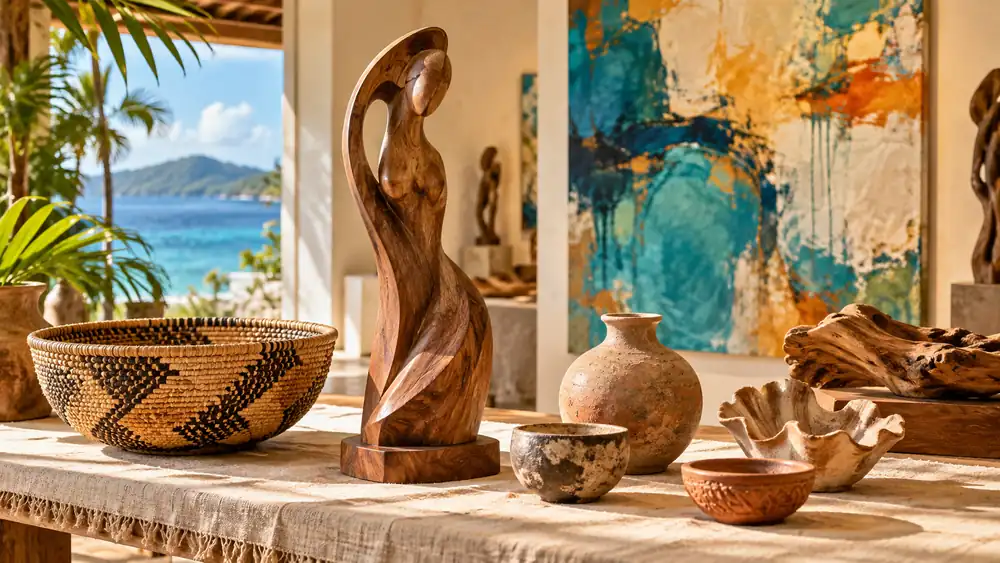 Illustrative art gallery shopping artwork