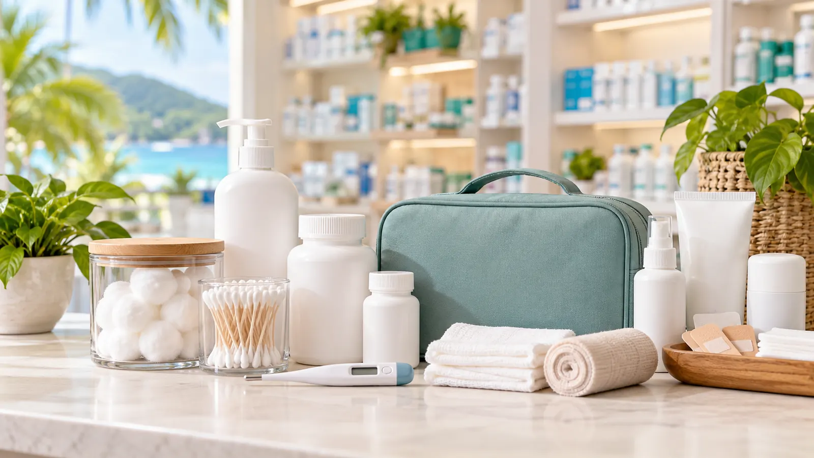 Illustrative pharmacy shopping artwork
