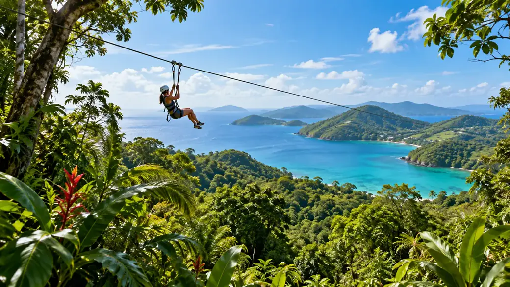 Illustrated WelcomeToVI cover for Tree Limin' Extreme Zipline