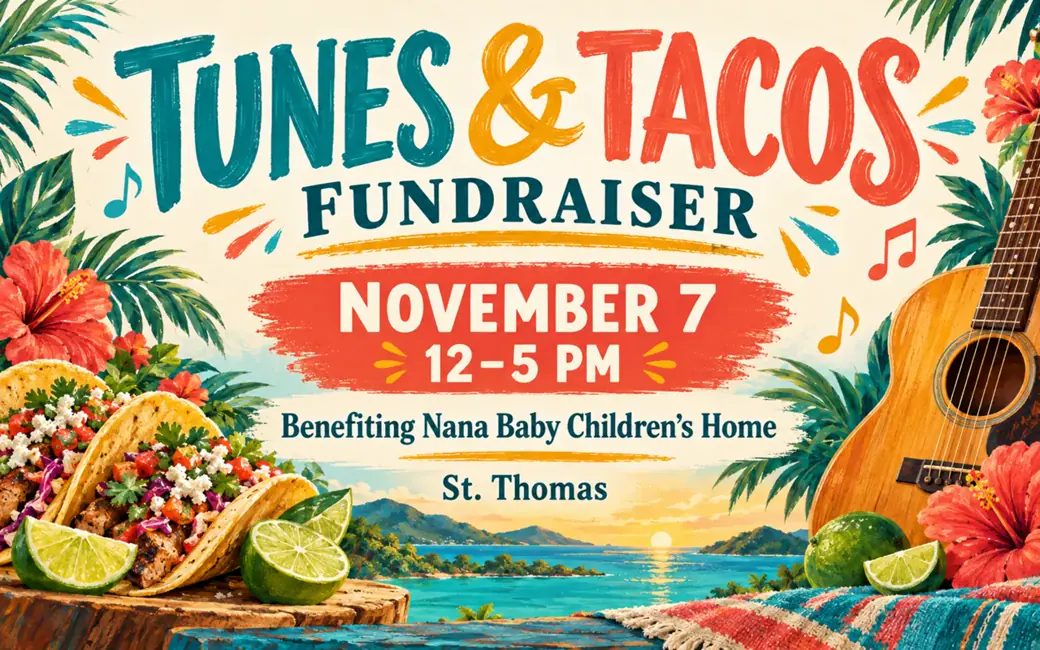 AI-created promotional illustration for Tunes & Tacos ThrowDown; not a photograph of the performers or event