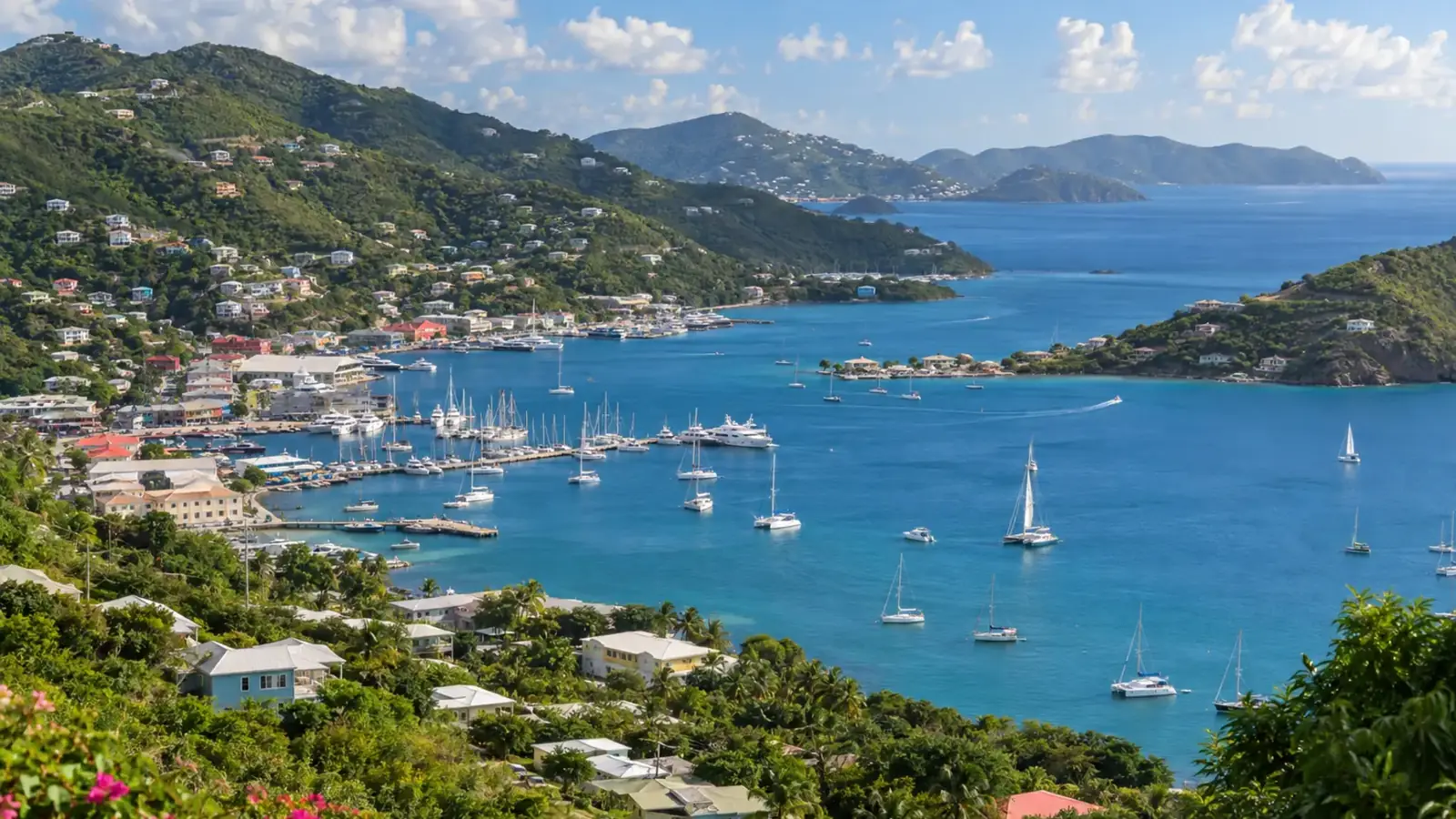 The green hills and turquoise coastline of Tortola