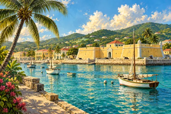 Heritage-inspired illustration of Christiansted